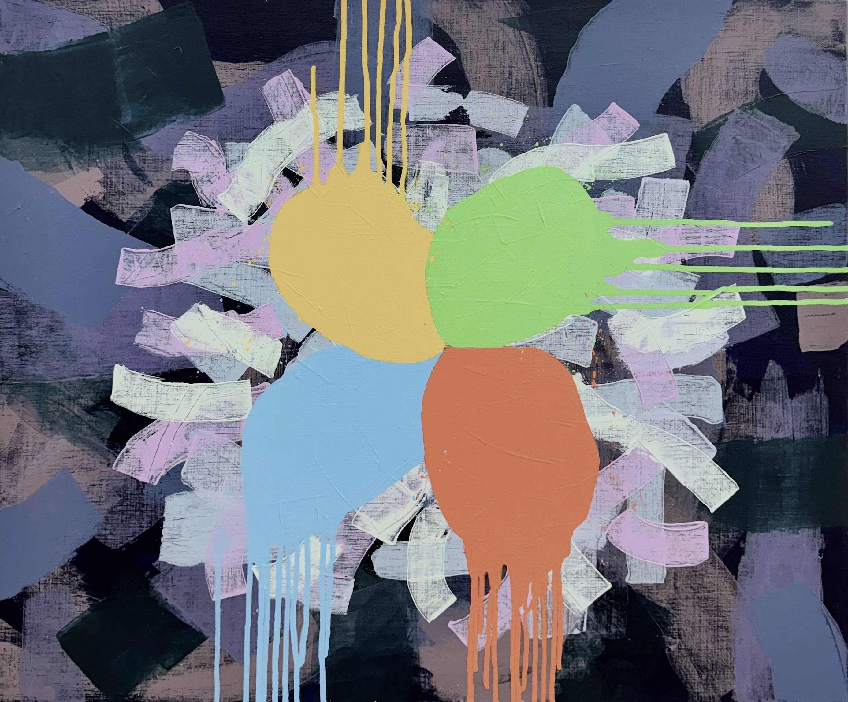 Four-leaf Clover blooming inside Gray  - 이웰