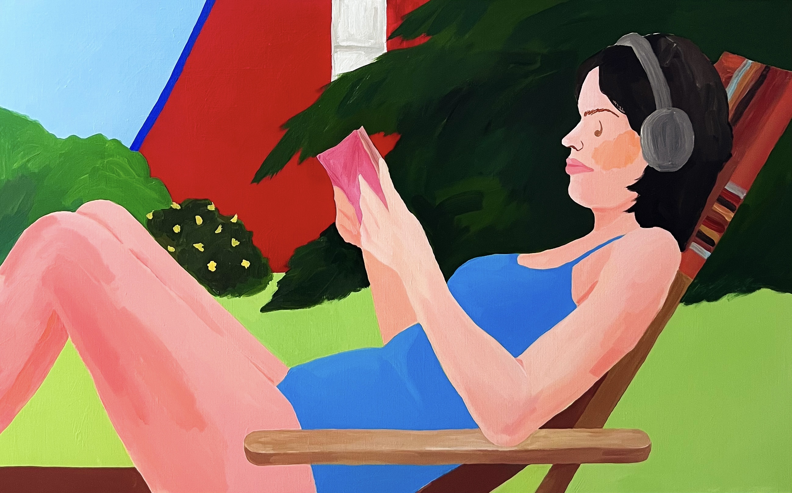 A woman who reads a book In the garden - 썸머