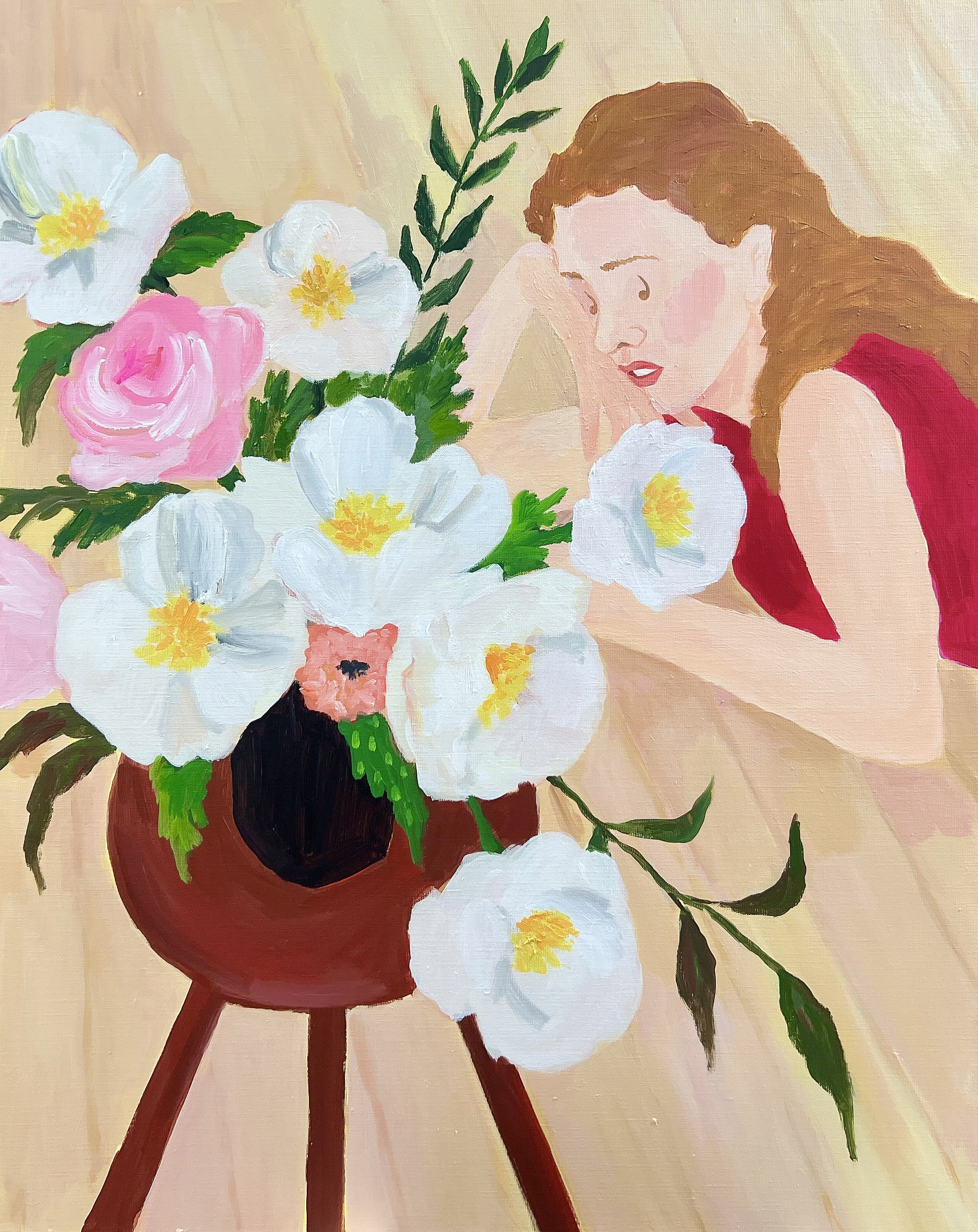 A woman lying down with vase - 썸머