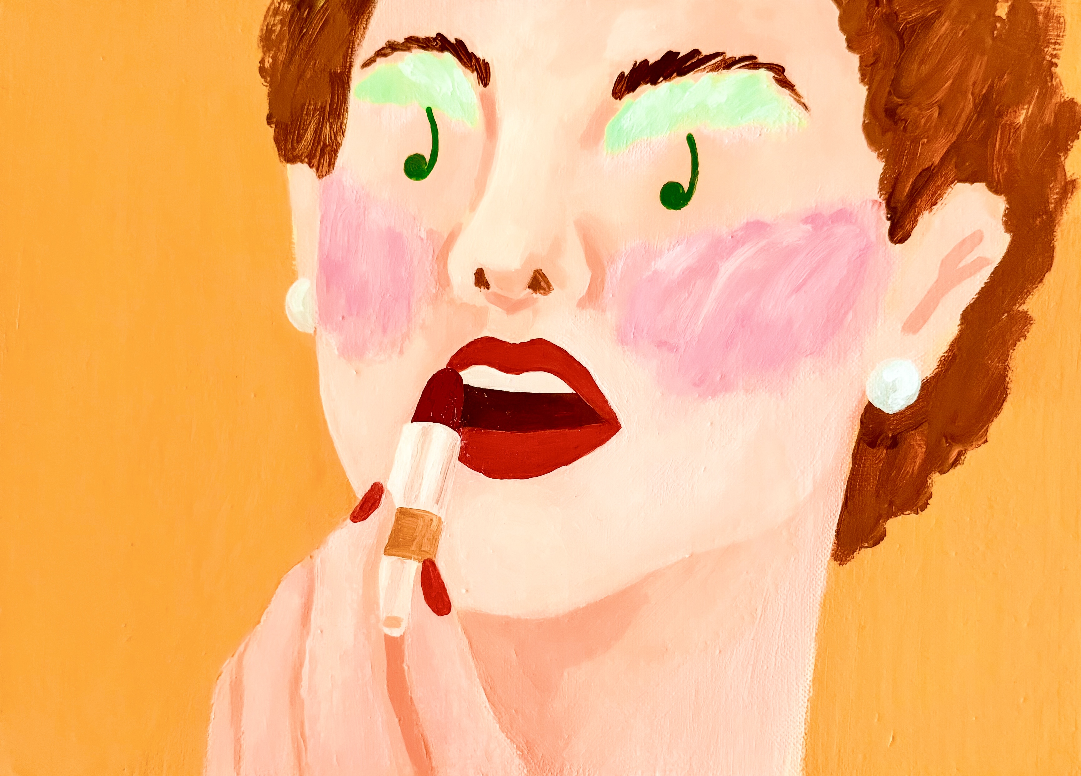 A woman who wears red lipstick - 썸머